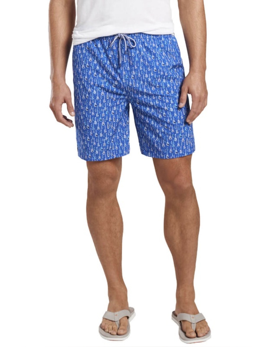 Peter Millar Seaside Bottleneck Swim Trunks Mesh lining Print Pocket logo  3XL
